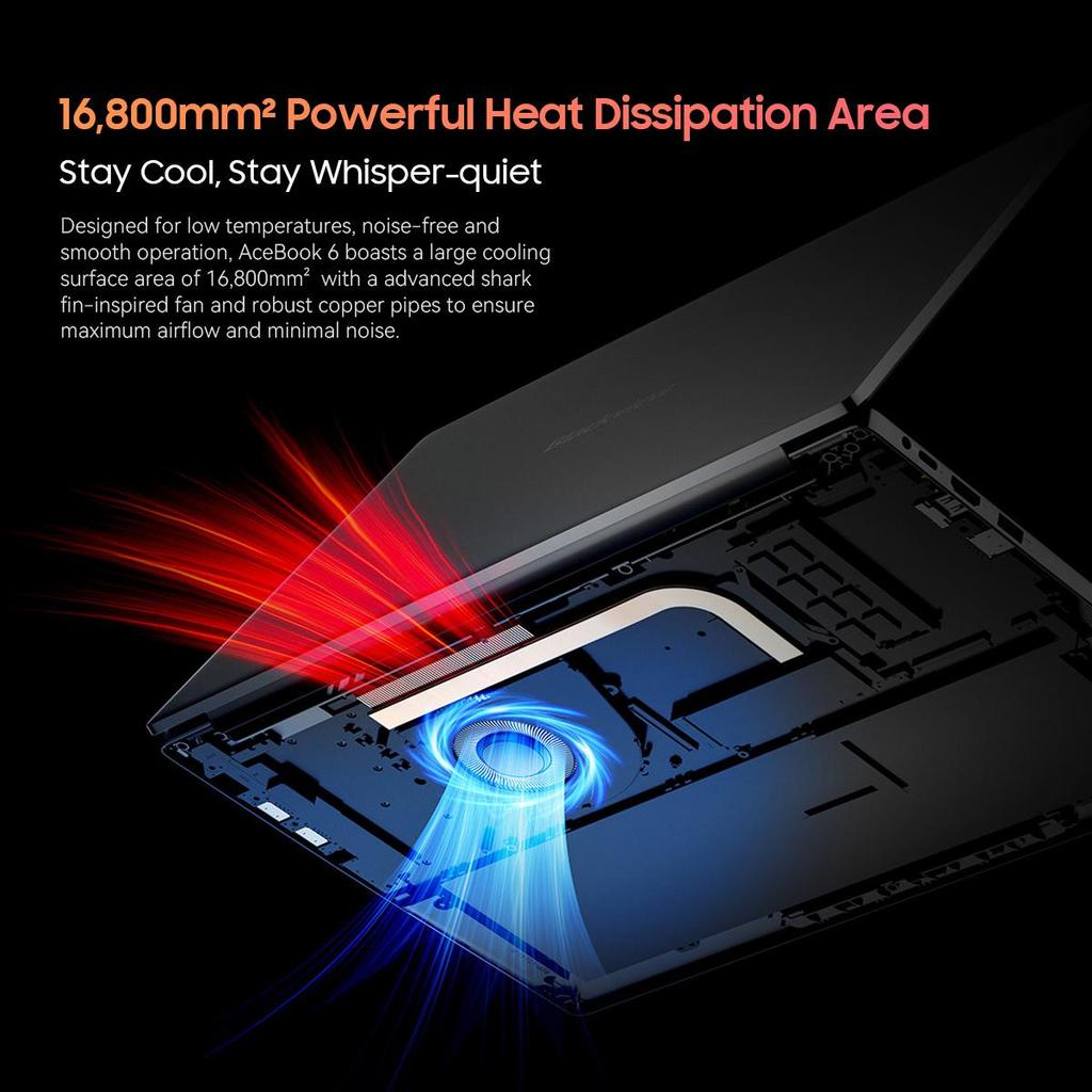 Blackview AceBook 6. generace Intel N150 Laptop 15,6palcový 16GB+256/512GB Notebook