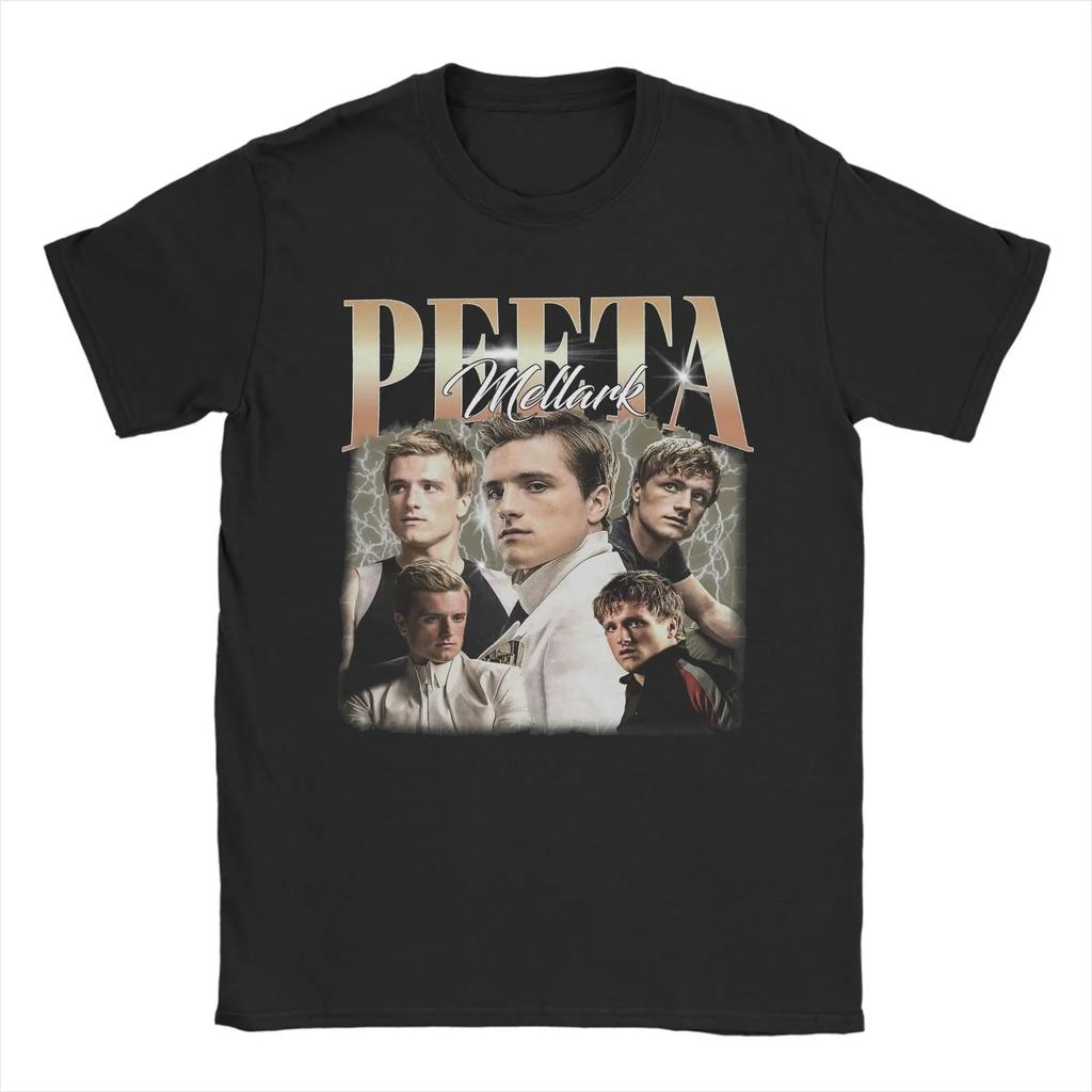Peeta Mellark Limited s Vintage Star Collage Tshirt Classic Movie Hunger Games Tees Unique Cotton O Neck Short Sleeve Shirt