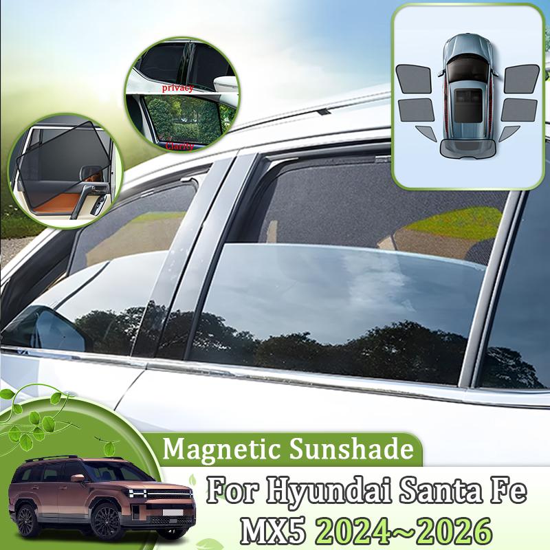 Tendalino Magnetico Per Hyundai Santa Fe MX5 MK5 2024 2025 2026 Rete Tendalini Auto Anti-UV Bloccante Visiera Strumenti Parti Accessori