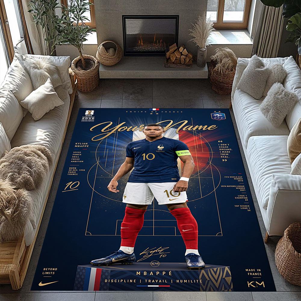 Mbappe Personalized Text Carpet Perfect For Hallway Dining Room Game Room Foyer Antislip Carpet Anime Office Decor Wedding Party Gift