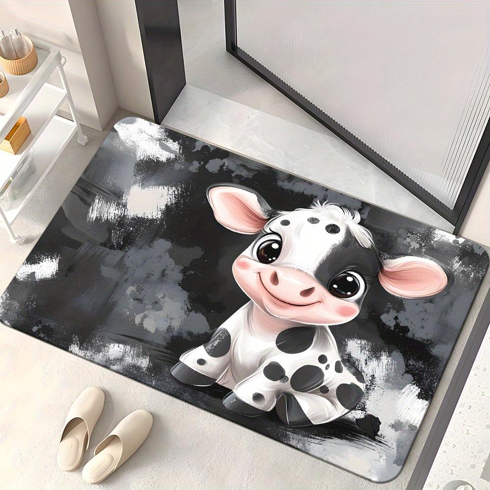 

1pc Cute Cartoon Cow HD Printed Doormat Non-Slip Absorbent Microfiber Rug for Bathroom Bedroom Outdoor 40x60cm 40x60cm