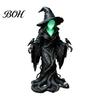 Luminous Faceless Witch Figurine Statue, Glow-in-The-Dark Ornament, Resin Decorative for Halloween Table Centerpiece Indoor Outdoor Decor Spider