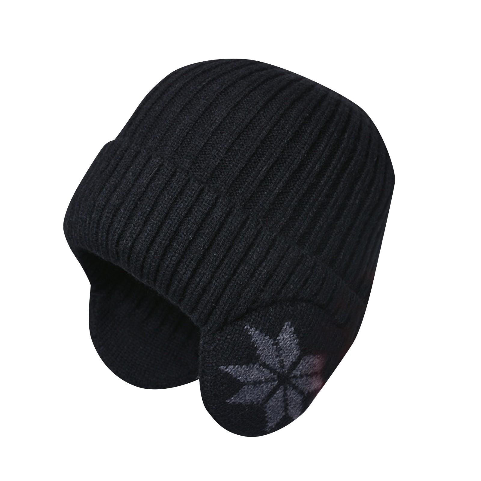 

Теплая флисовая и утолщенная снежная шапка, цельный вязаный шарф, морозостойкая шерстяная шапка One Size чёрный