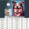 One Colorful Abstract Dog Portrait Bathroom Shower Curtain | Quick Drying, Machine Washable, Polyester, with 12 Hooks, Fashion