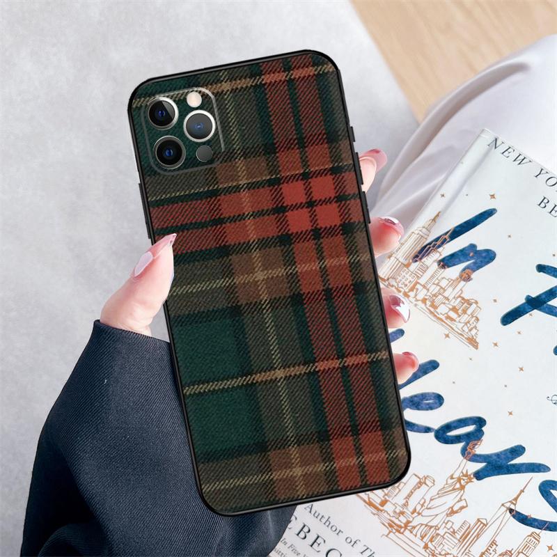 Scottish Plaid Warm Plaid Phone Case For iPhone 14 15 16 Pro Max 12 13 Mini 11 Pro Max XR 15 16 Plus 16e Cover Coque