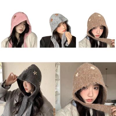 Lovely Flower Knitted Hat Winter Warmth And Comfortable Hat Handmade Hat for Women and Kids