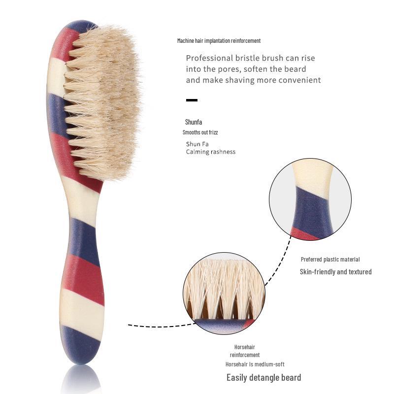 Men's Double-Headed Beard & Hair Styling Comb with Horsehair Brush