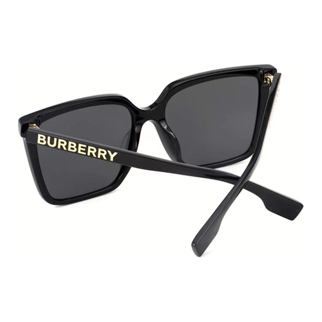 Burberry Logo Embellishment Square Sunglasses Unisex Couple Black