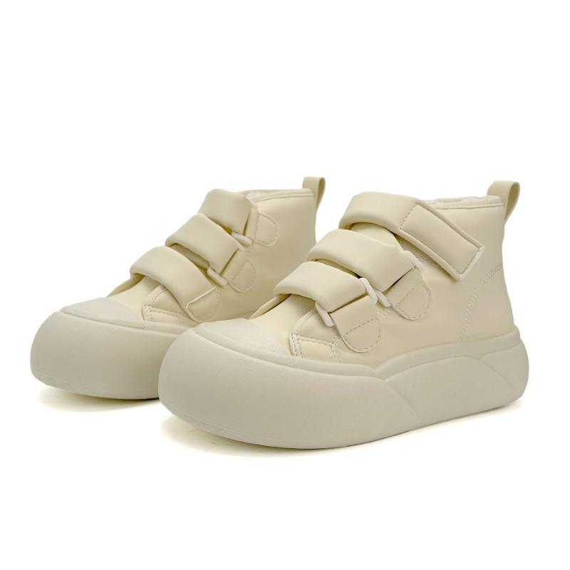 

02 Velcro high-top velvet cotton shoes women s winter warm bread big head shoes cute casual versatile 35 светло-желтого