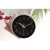 12 Inch Modern Plastic Stylish Non Ticking Silent Analog Wall Clock for Home, Living Room, Bedroom, Office, and Kitchen (Black & Rose Gold)