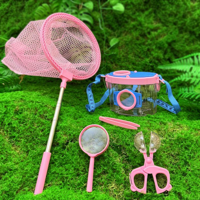 Kids' Outdoor Adventure Insect Observation Kit with Magnifying Glass, Butterfly Net, and Exploration Tools