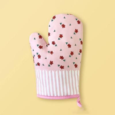 Household Printed Flower Dots Heat Insulation Gloves Thickened Anti-Scalding Oven Mitts Insulation Gloves Kitchen