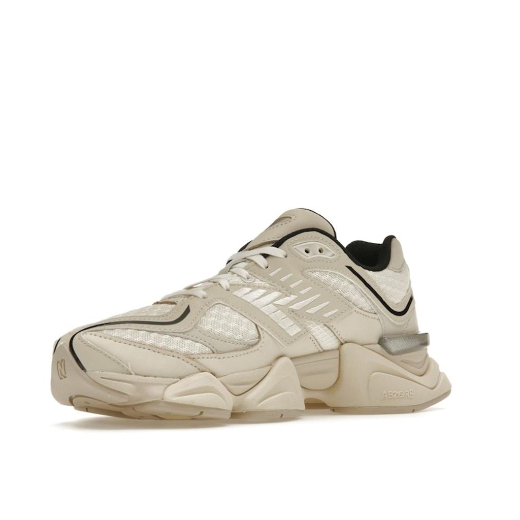 New Balance 9060 Pomba Preta Tênis Unissex Creme Prata-Metálico U9060DUA