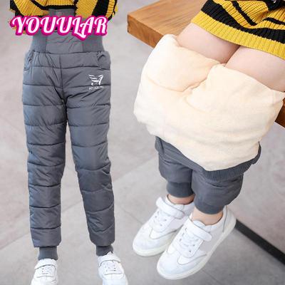 Warm verdicken Jungen Mädchen Daunenhose Winter Plus Samt Kinder hohe Taille Hose Ski Daunen gepolsterte Hose