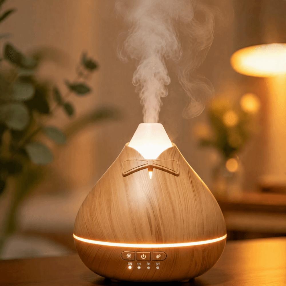 Wood Grain Aroma Diffuser Quiet Wood Grain Aroma Diffuser Fragrance Cool Mist Humidifier Bedroom