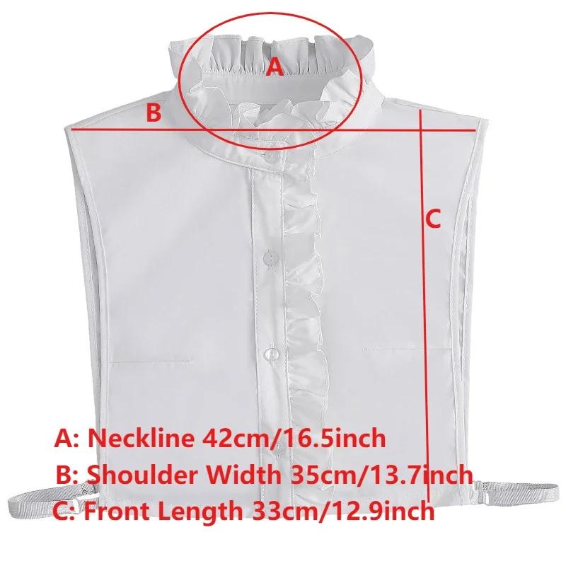 Girl's Chiffon White Stand Shirt Fake Collar Decoration Ladies Removable Half Shirt Detachable Collar Sweater Decorative