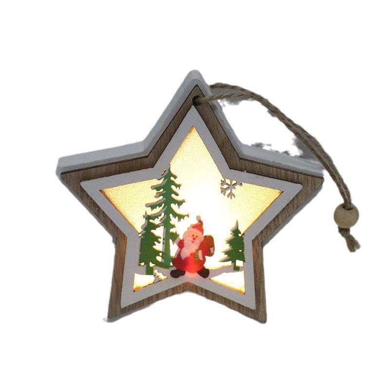 Glowing Wooden Christmas Tree Ornament Gift