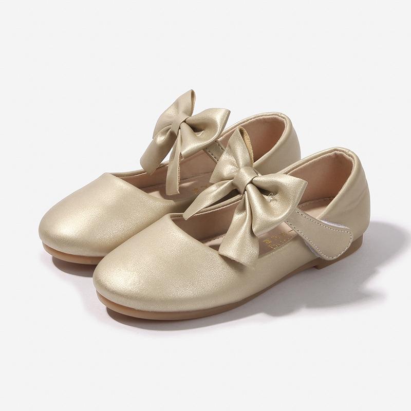 

Кожаная обувь для девочек Весна и Осень Новые детские балетки золотой Обувь принцессы для малышей Мягкая подошва Стильная обувь Балетки 36 золотой