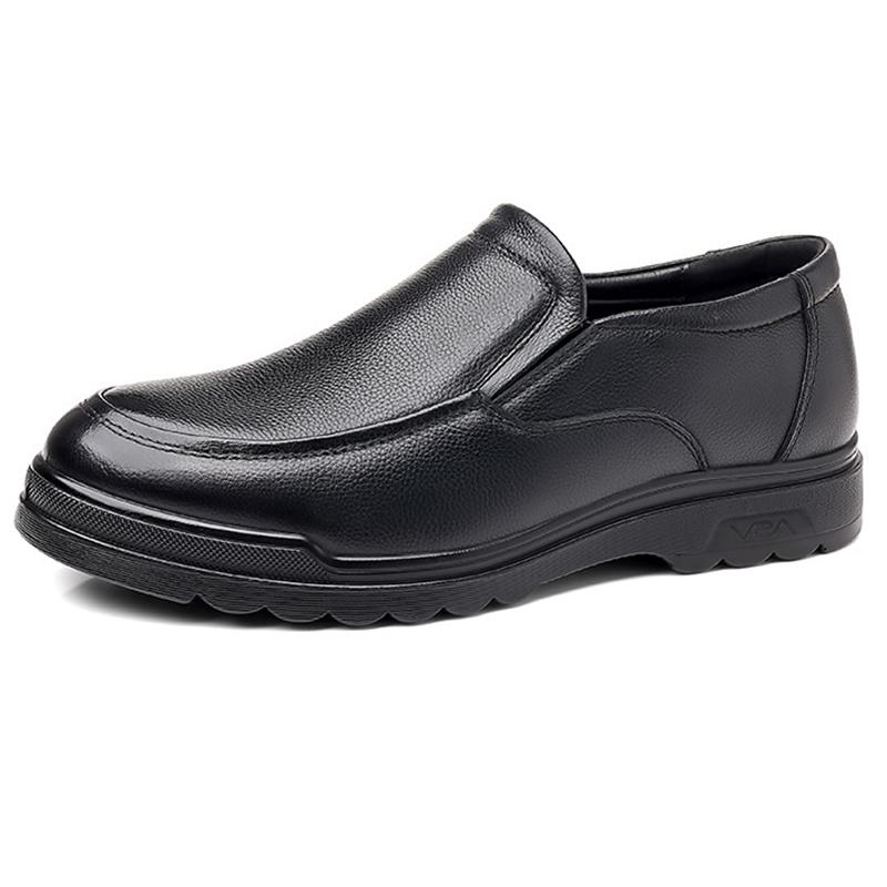 

Модные винтажные мужские кожаные туфли Мужские туфли Slip On Business Casual Shoes Классические мягкие кожаные Hombre Breathable Men Flats 44 чёрный