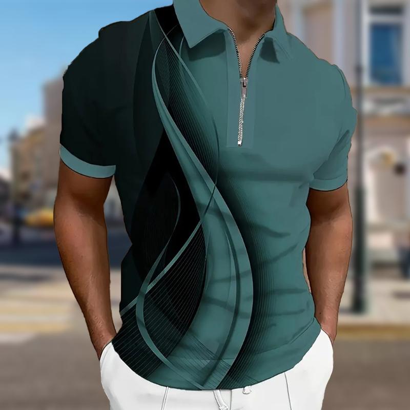 

Мужская рубашка поло повседневная на молнии с коротким рукавом модная повседневная на молнии летняя весенняя рубашка стандартного кроя с принтом в виде ростков зерновых культур 3D 8XL красный