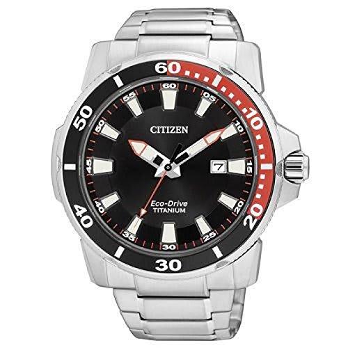 Citizen Sports Watch, Titanium Eco-Drive, AW1221-51E, Men's, Black/Multicolor Bracelet, Black/Multicolor, 56 Count (Pack of 7503), Bracelet