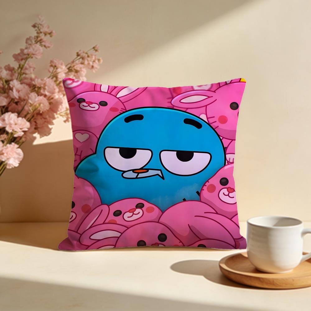 Stylish TThe Amazing World of Gumballable Cushion Cover Stylish Washable Pillow Cover Ideal for Couch Bedroom Car Decoration