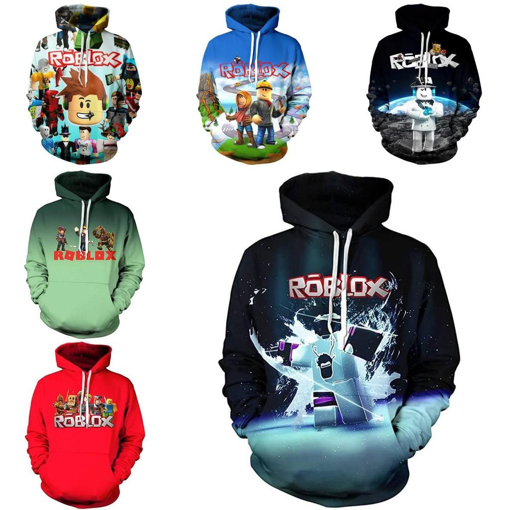 Trendy Roblox Youth Hooded Sweatshirt With Digital Print For Stylish Kids In Various Colors