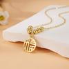 S925 Silver Fu Brand Necklace Women's Fu Character Pendant Six Beads Cross Chain Niche Clavicle Chain Jewelry Fashion