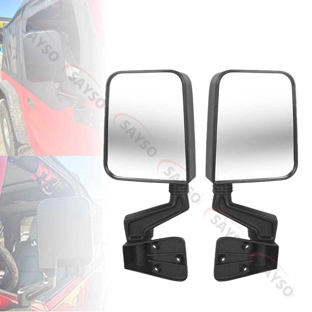 Black Side View Mirror Kit For Jeep Wrangler TJ 1996 1997 1998 1999 2000-2006 Front Left Right Door Rear View Side Mirrors
