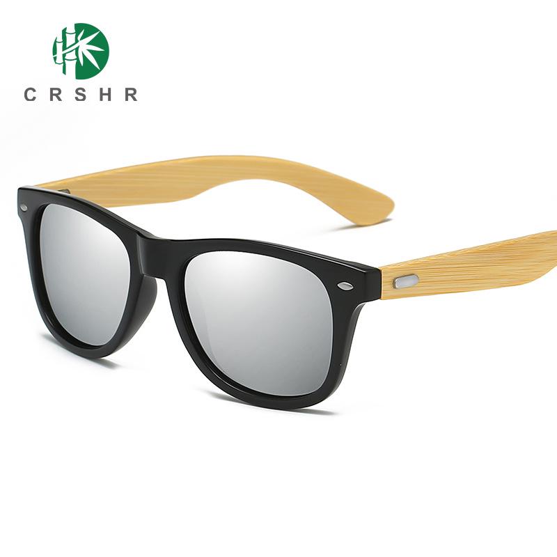 Retro Polaryzacyjne Okulary Bambusowe z Bambusowymi Zausznikami Mao - Unisex Styl Europejski i Amerykański