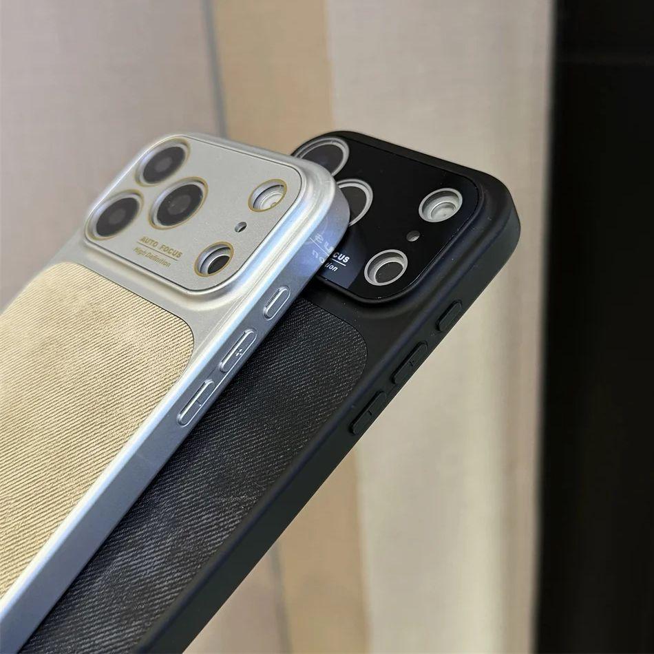 Vintage Denim Jeans Washed Color Phone Case For iPhone 17 16 15 14 13 Pro Max Camera Protection Shockproof Matte Cover Funda
