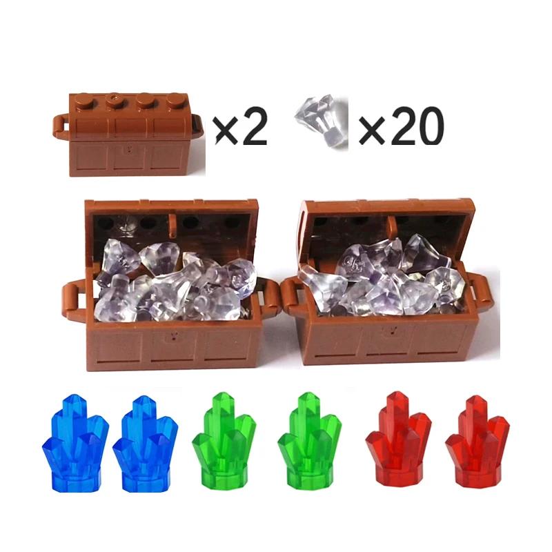Moc Treasure Box Cash Dollar Coin Diamond Ore Gold Silver Cash Money Compatible 28556 30153 30385 3069 City Building Blocks Kids