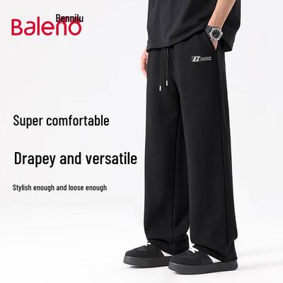 Baleno Herren Locker Geschnittene Weitbeinige Gerade Freizeithose
