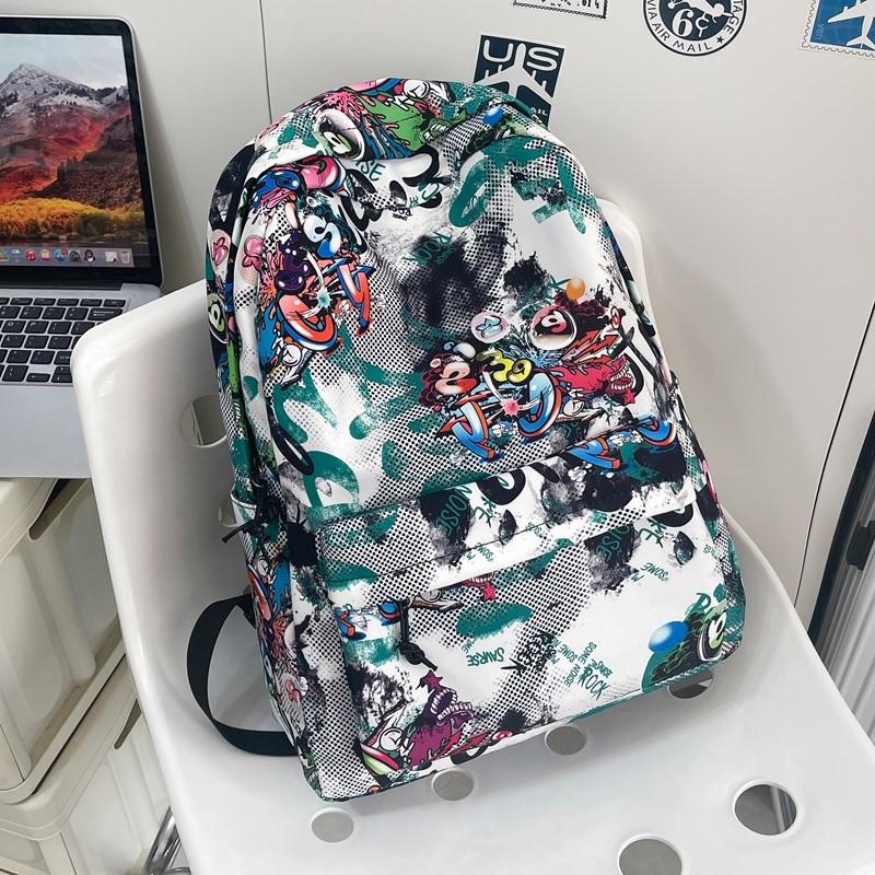 Uczeń Gimnazjum Tornister Duża Pojemność Plecak z Graffiti Plecak Unisex