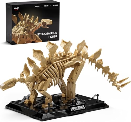 Nifeliz Stegosaurus Skeleton Building Blocks, Dinosaur Fossil Toy for Adults, Building Blocks Model for Office/Home Decor | Birthday Gift (665 Pieces,