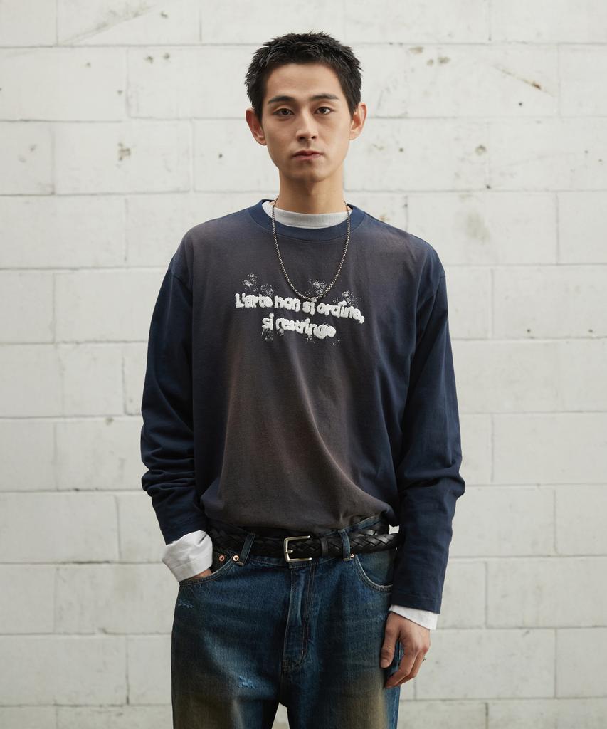 Keulaeki [Unisex] Paint Logo Ls Tee_Navy [Kr265Put472]