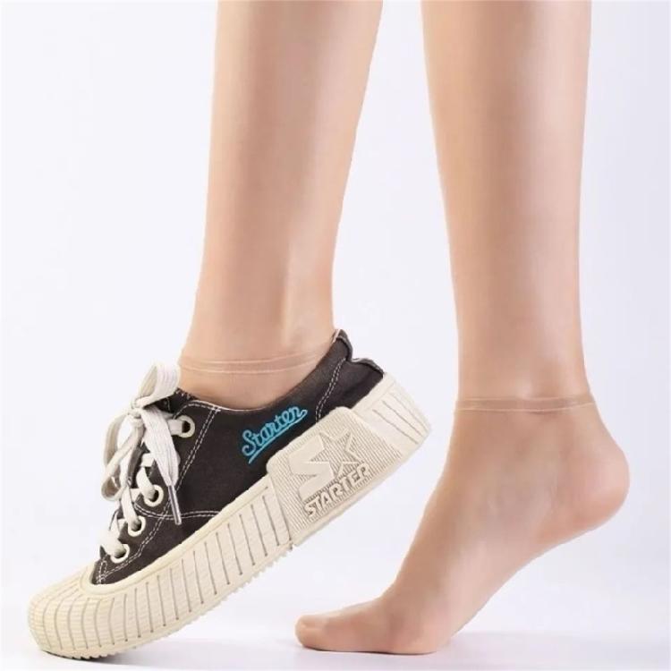 Casual Women Transparent Elastic Crystal Silk Sock Nylon Ladies Summer Stocking