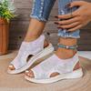 2026 New Sandals Women's Mesh Thick Bottom Set Foot Fish Mouth Fly Weave Casual Sports Large Size Women's Shoes