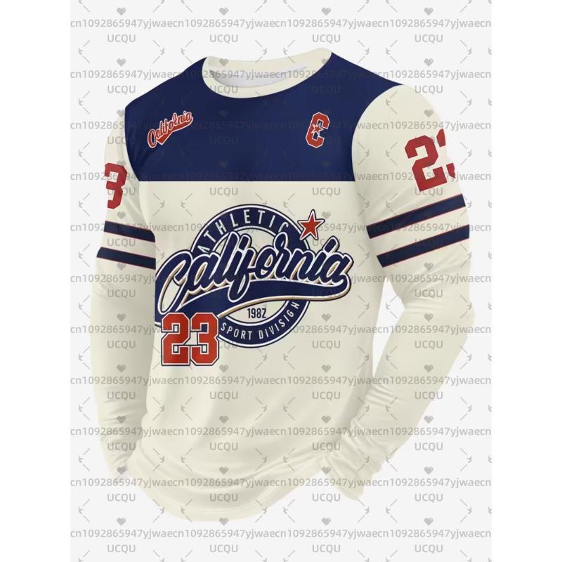 Men'S California NO.23 Graphic T-shirt Casual Pullover Autumn Outdoor Activities Women's Long Sleeve T-shirt Tops