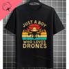 Funny Fpv Drone  Quadcopter Graphic Tshirt With Depressed Drone Needs A Friend Slogan Pure Cotton Short Sleeve Casual Tshirt