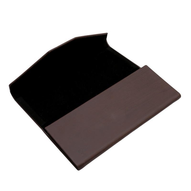 Triangular Folding Glasses Case High-Grade Leather Wood Box Plain Mirror Sunglasses Storage