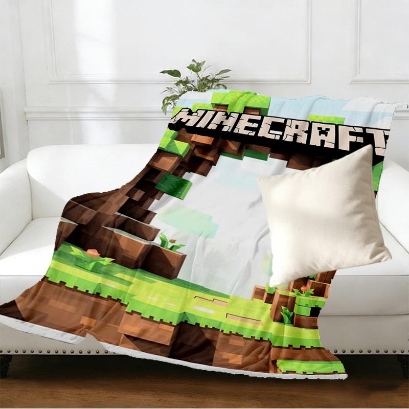 Minecraft Print Blanket - Soft & Comfortable, for Bedroom, Travel, Sofa, Home Decoration - Birthday Christmas Gift for Friend