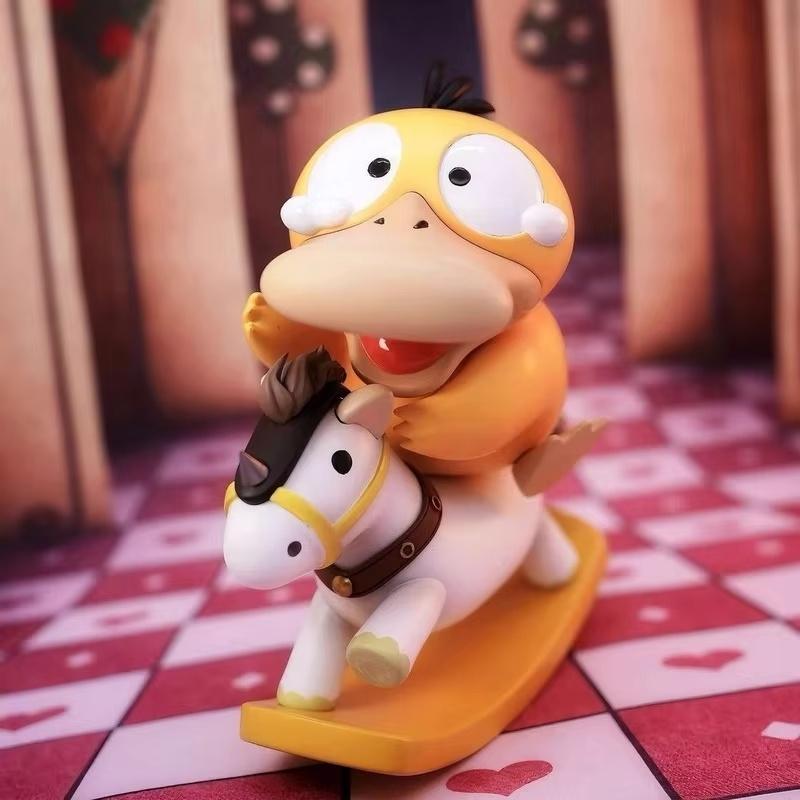 Pokemon Psyduck Rocking Horse Gk Anime Figures Desktop Car Ornament Model Doll Statue Collectible Holiday Toy Surprise Gift