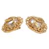 CHANEL 2 9 Vintage CC Logos Faux Baroque Pearl Lava Earring goldUsed