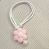 2PCS Drapery Cords Heart-shaped Curtain Tiebacks Romantic with Beads Window Curtain Holders Plush Curtain Strap Valentine's Day