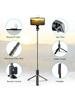 Wireless Bluetooth Selfie Stick Tripod 1700mm with Beauty Fill Light, Detachable Remote Horizontal Vertical Rotation Phone Tripod Stand, Stable Travel