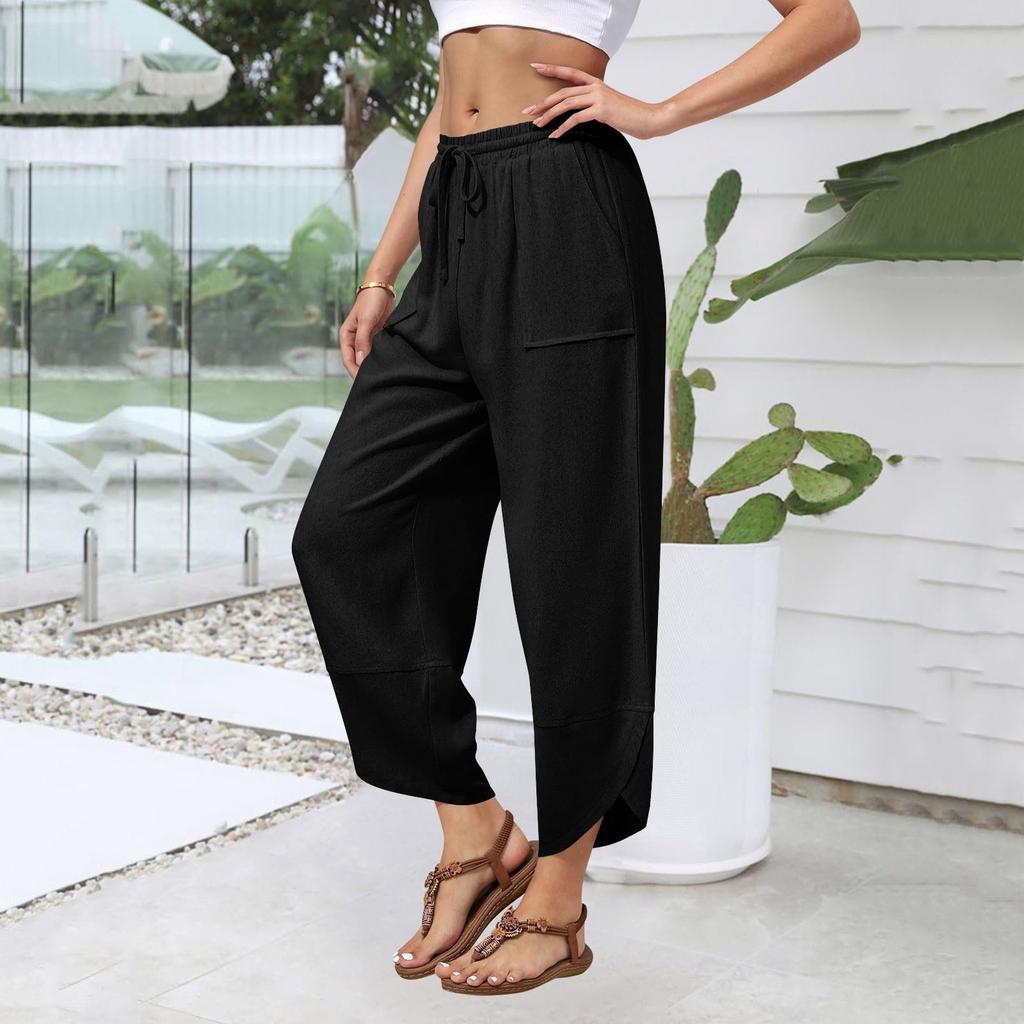 Women's Straight Pants Fashion Casual Pants Nine Point Harlan Pants