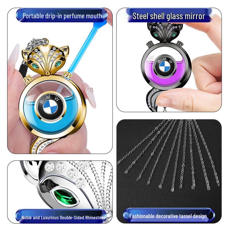 Fox Crystal Car Air Freshener Pendant - Rearview Mirror Hanging Ornament