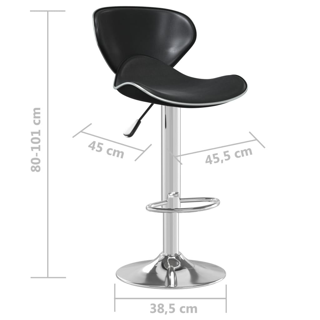 Black Faux Leather Bar Stool