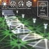 6PCS Solar Outdoor Lamp RGB Night Lights IP65 Waterproof Stainless Steel Long Battery Life Garden Yard Walkway Lawn Decor